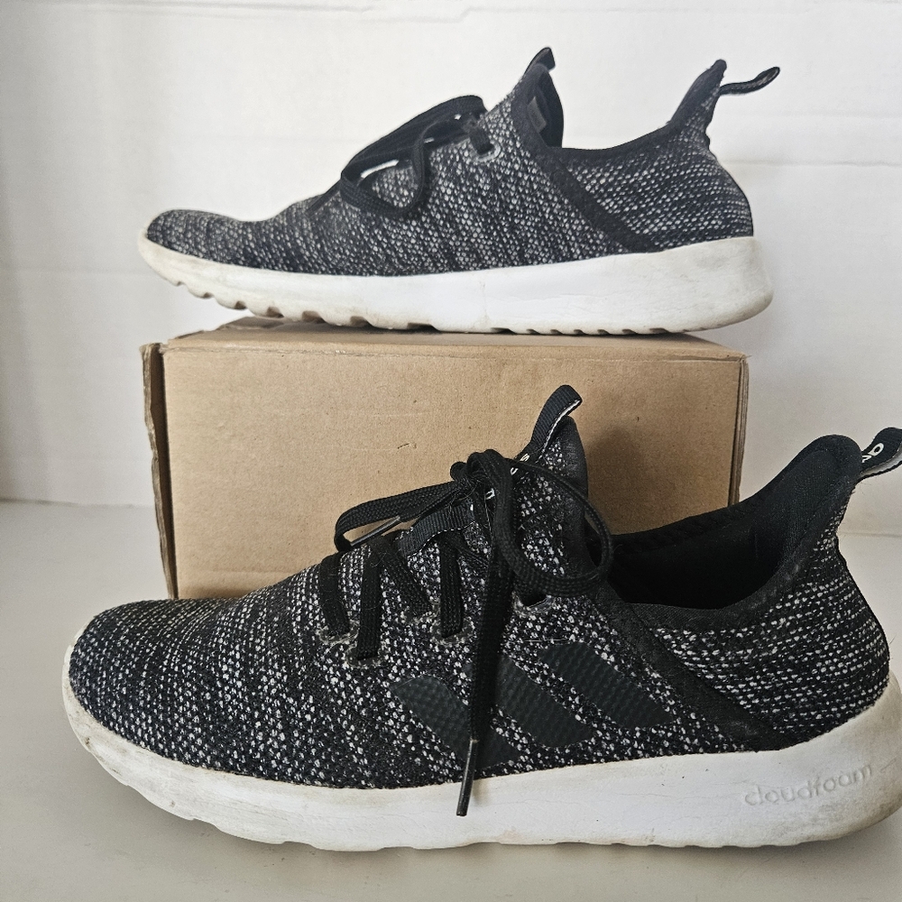 Adidas Shoes Women Size 8 Cloudfoam Black Sneakers Running